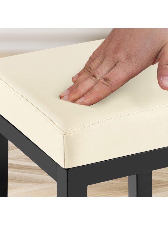 Tabouret de bar Taylor B85 simili cuir, crème