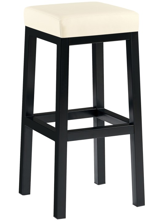 Tabouret de bar Taylor B85 simili cuir, crème
