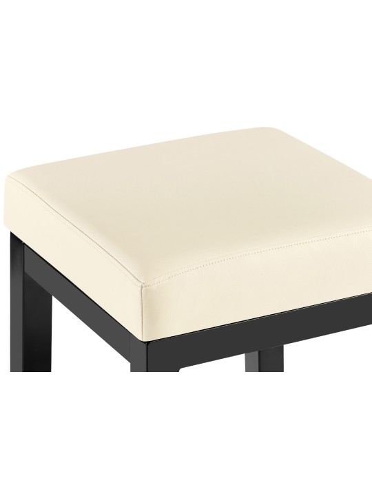 Tabouret de bar Taylor B85 simili cuir, crème