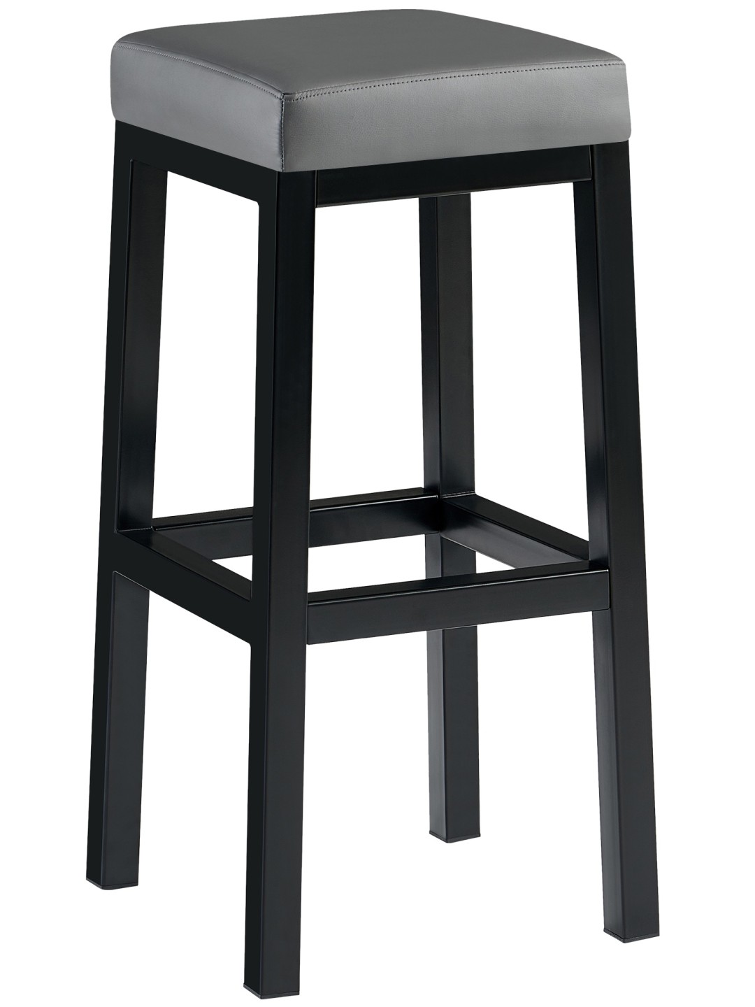 Tabouret de bar Taylor B85 simili cuir, gris