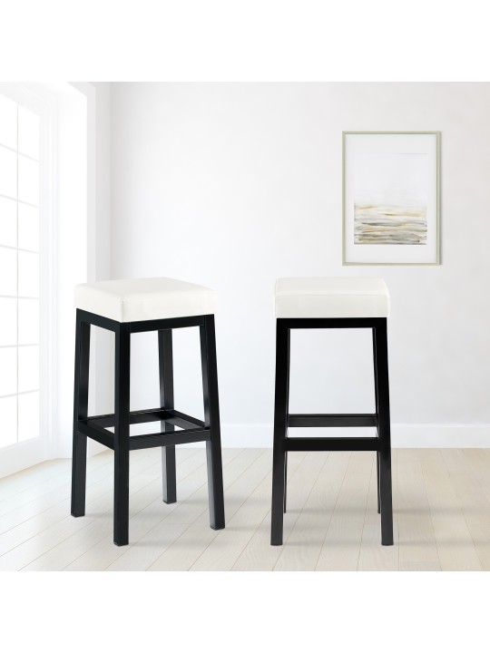 Tabouret de bar Taylor B85 simili cuir, blanc Tabouret de bar Taylor B85 simili cuir, blanc