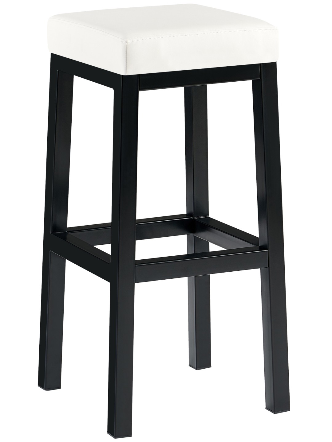 Tabouret de bar Taylor B85 simili cuir, blanc