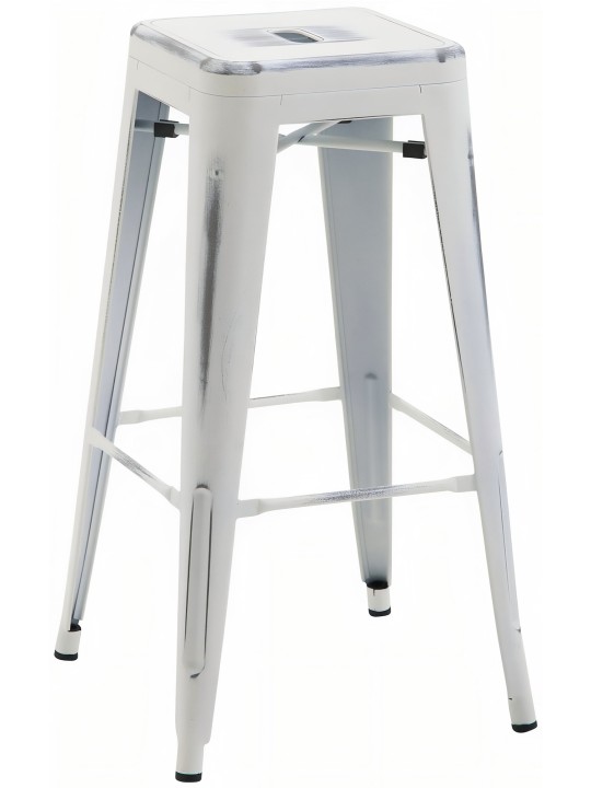 Tabouret de bar Joshua, blanc antique