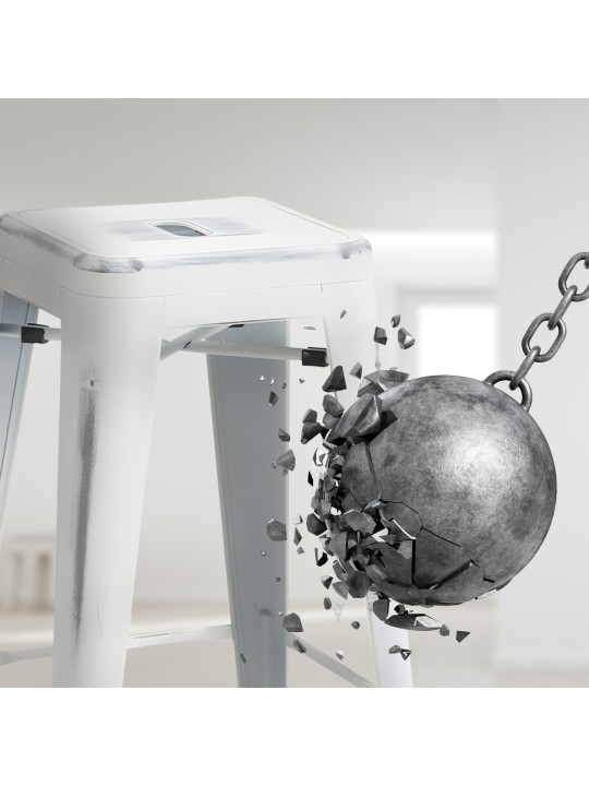 Lot de 2 tabourets de bar Joshua, blanc antique