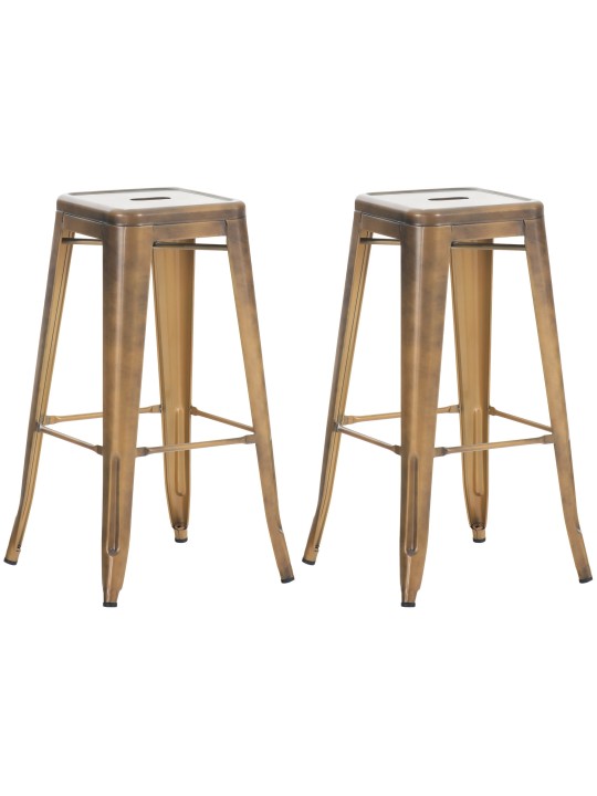 Lot de 2 tabourets de bar Joshua, or