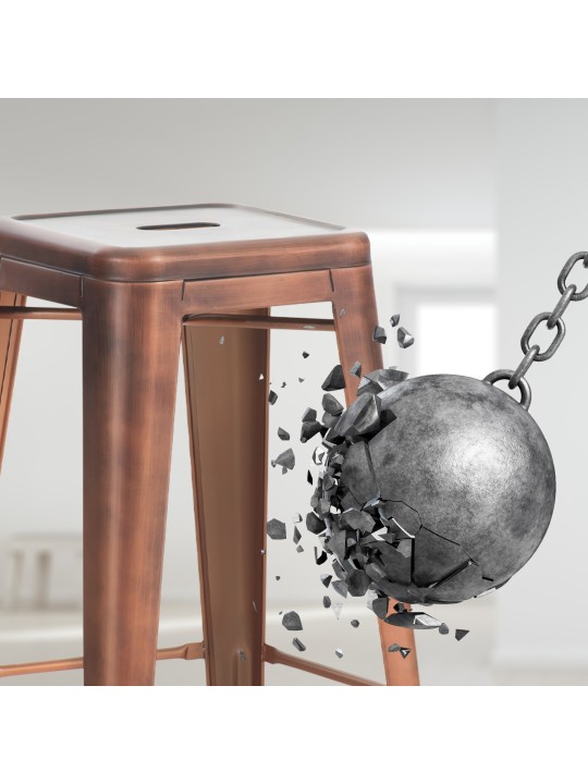 Lot de 2 tabourets de bar Joshua, cuivre