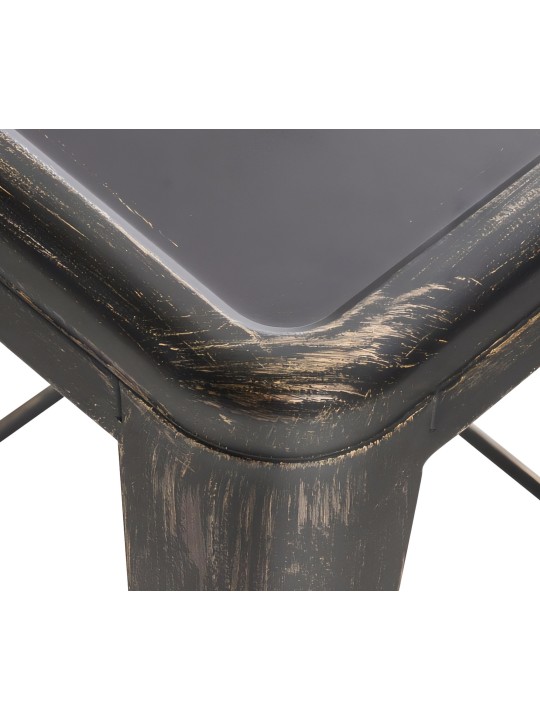 Lot de 2 tabourets de bar Joshua, noir-or