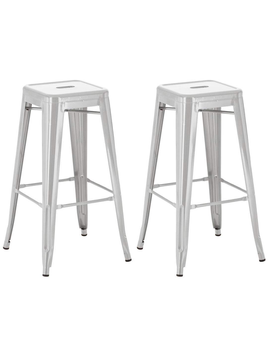 Lot de 2 tabourets de bar Joshua, argent