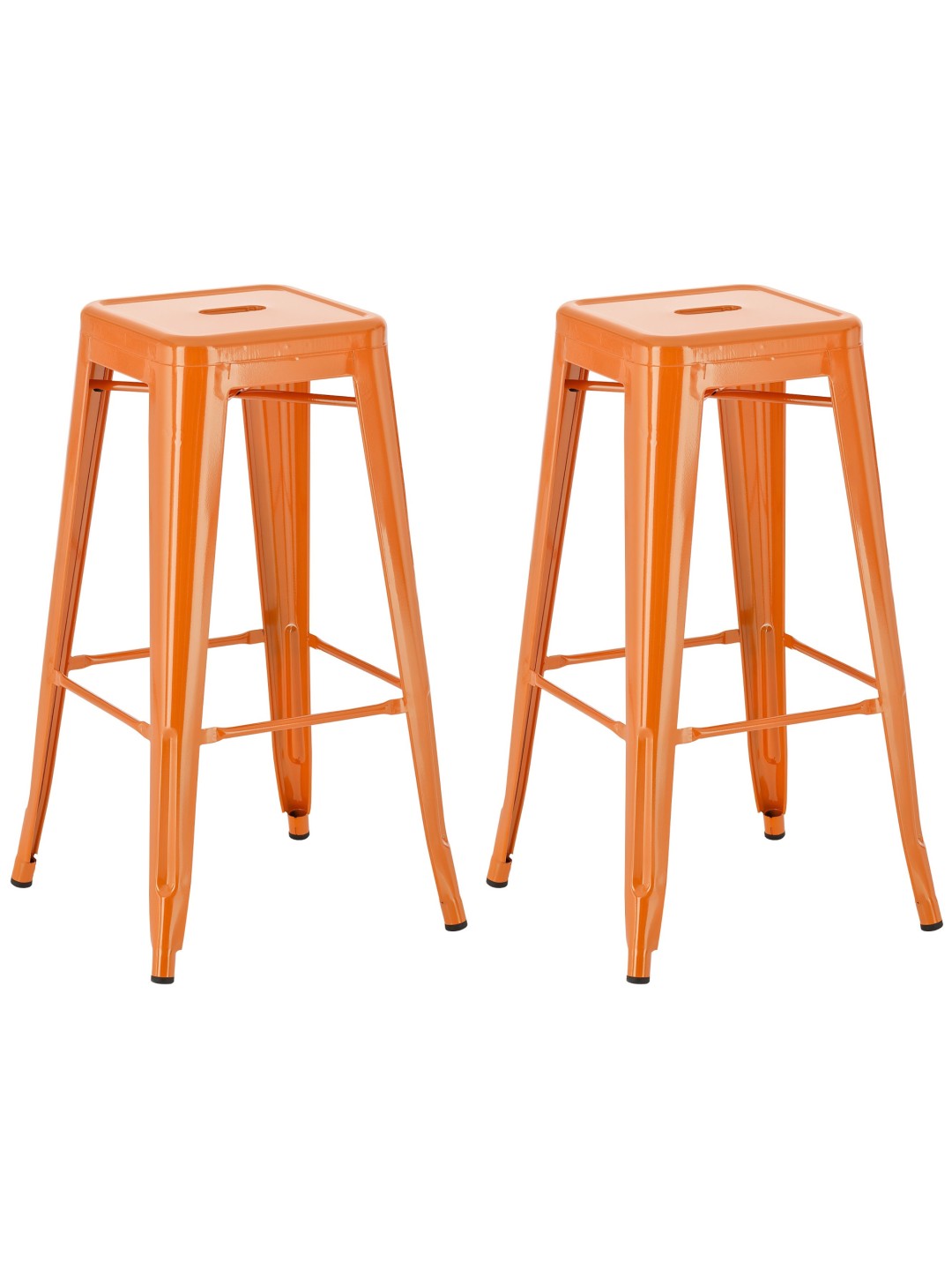 Lot de 2 tabourets de bar Joshua, orange