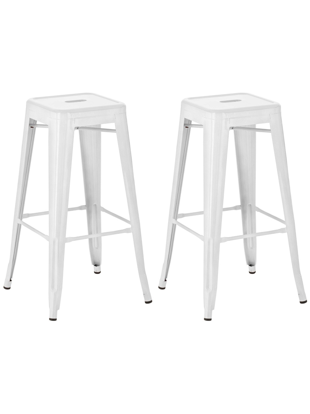 Lot de 2 tabourets de bar Joshua, blanc