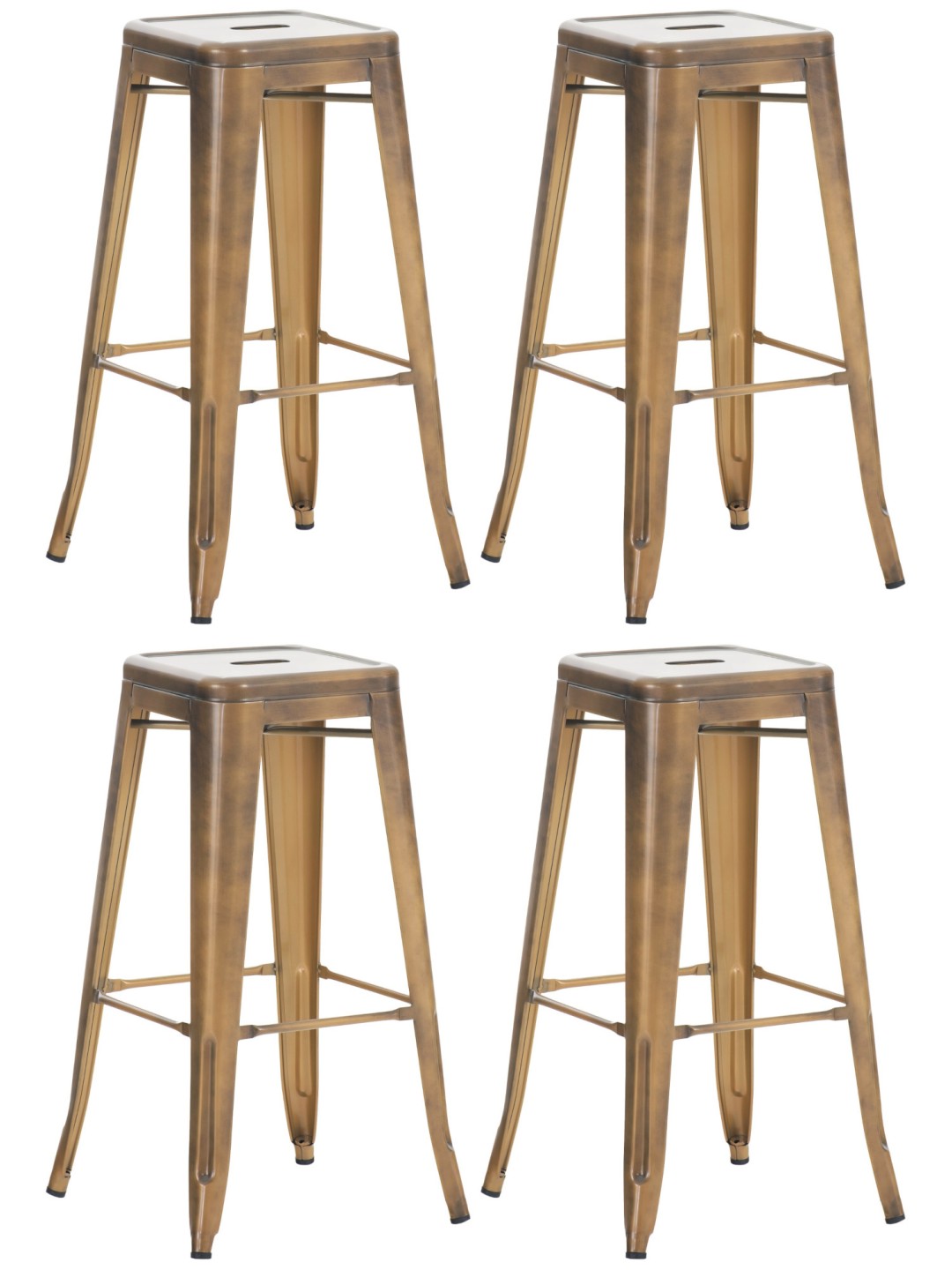 Lot de 4 tabourets de bar Joshua, or