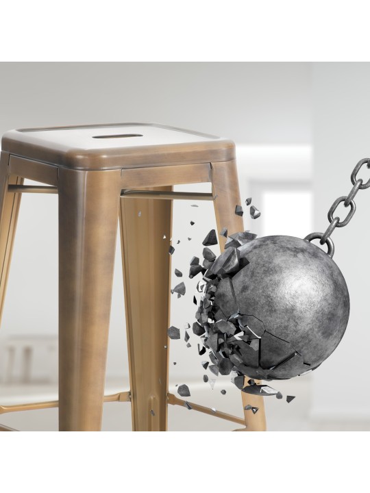 Lot de 4 tabourets de bar Joshua, or Lot de 4 tabourets de bar Joshua, or