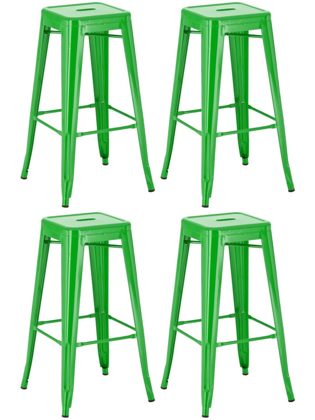 Lot de 4 tabourets de bar Joshua, vert