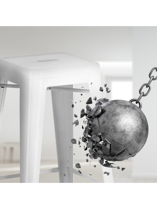 Lot de 4 tabourets de bar Joshua, blanc