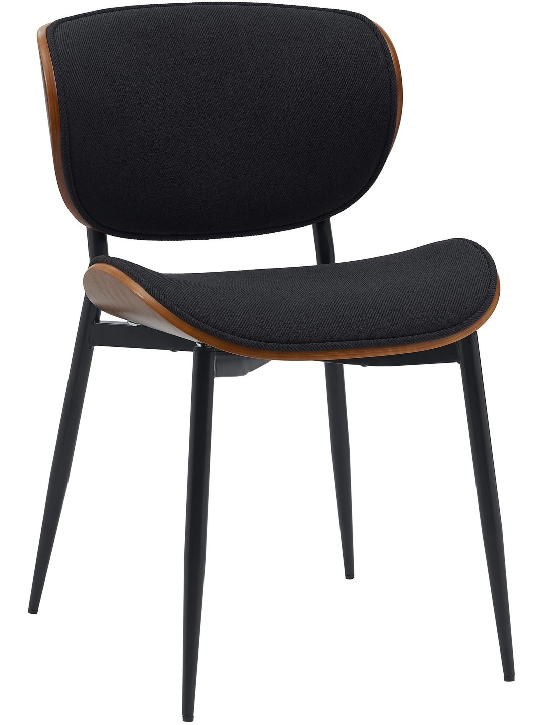 Chaise visiteur Enid tissu, noyer/noir