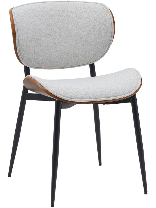 Chaise visiteur Enid tissu, noyer/crème