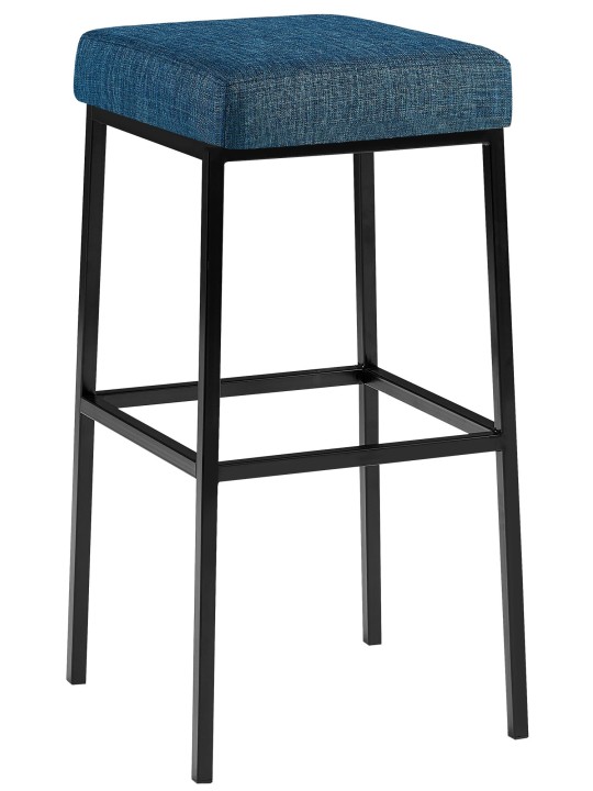 Tabouret de bar Montréal B80 tissu, bleu