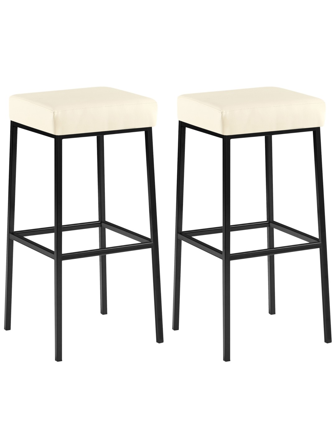 Lot de 2 tabourets de bar Montréal 85 simili cuir, crème