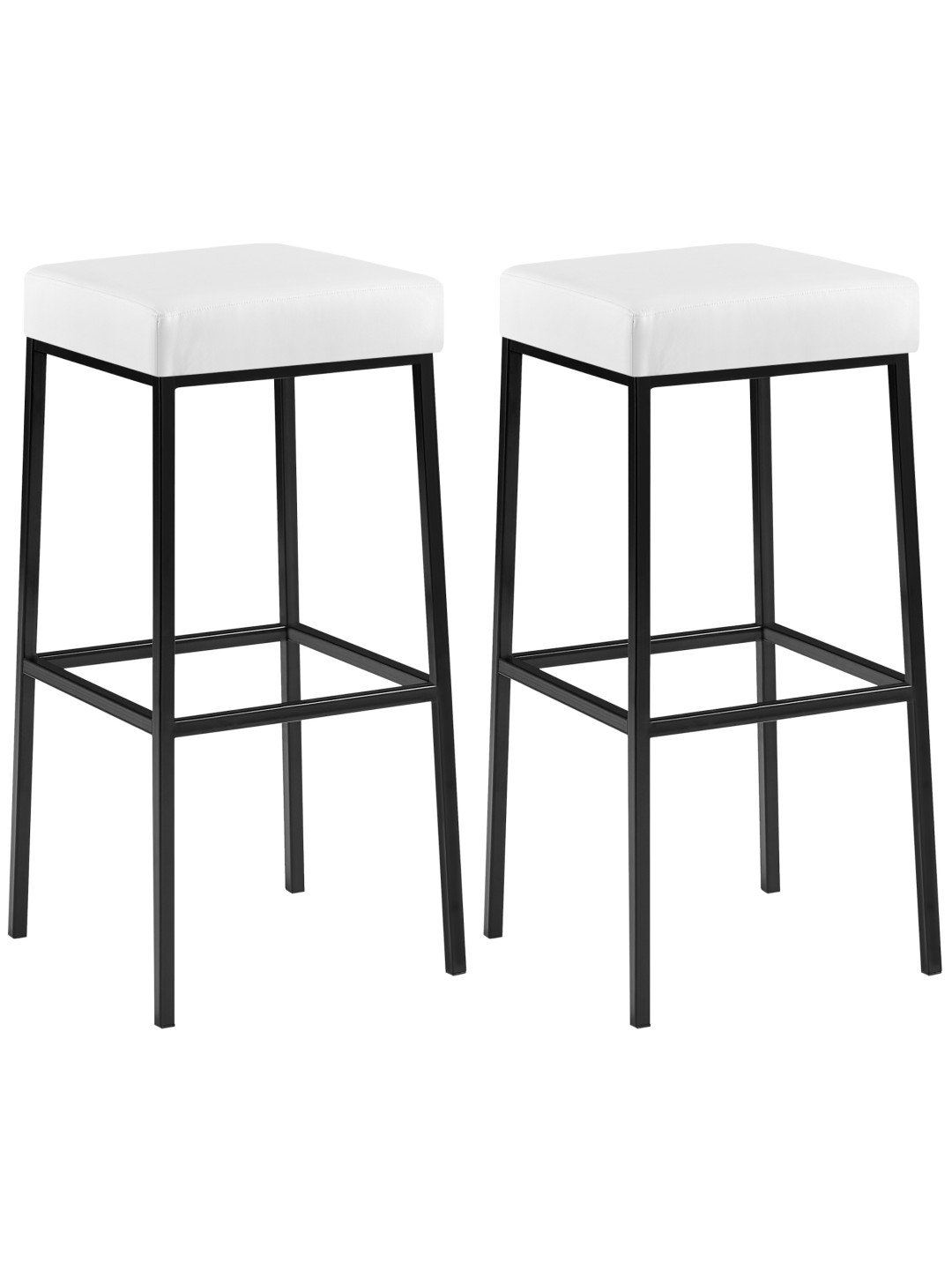 Lot de 2 tabourets de bar Montréal 85 simili cuir, blanc