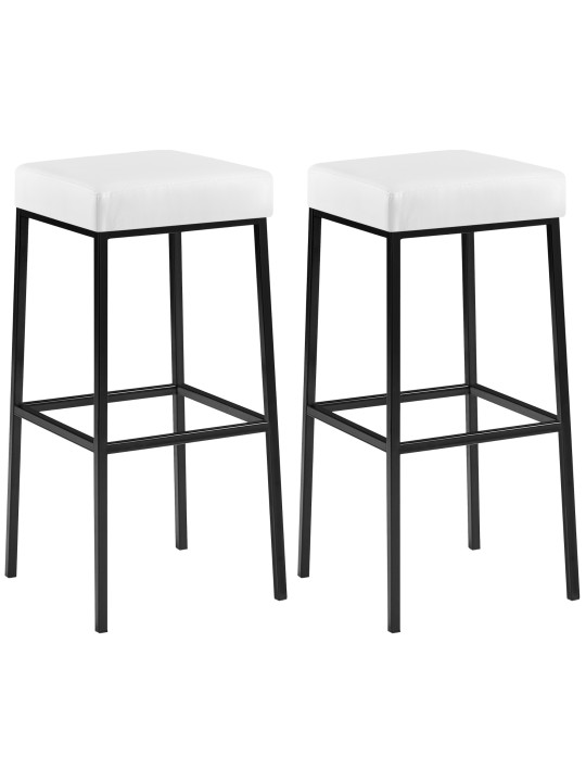 Lot de 2 tabourets de bar Montréal 85 simili cuir, blanc