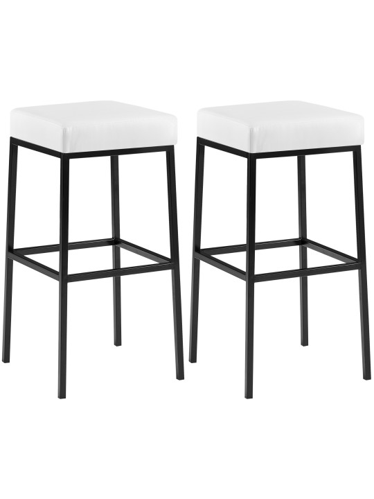 Lot de 2 tabourets de bar Montréal 80 simili cuir, blanc