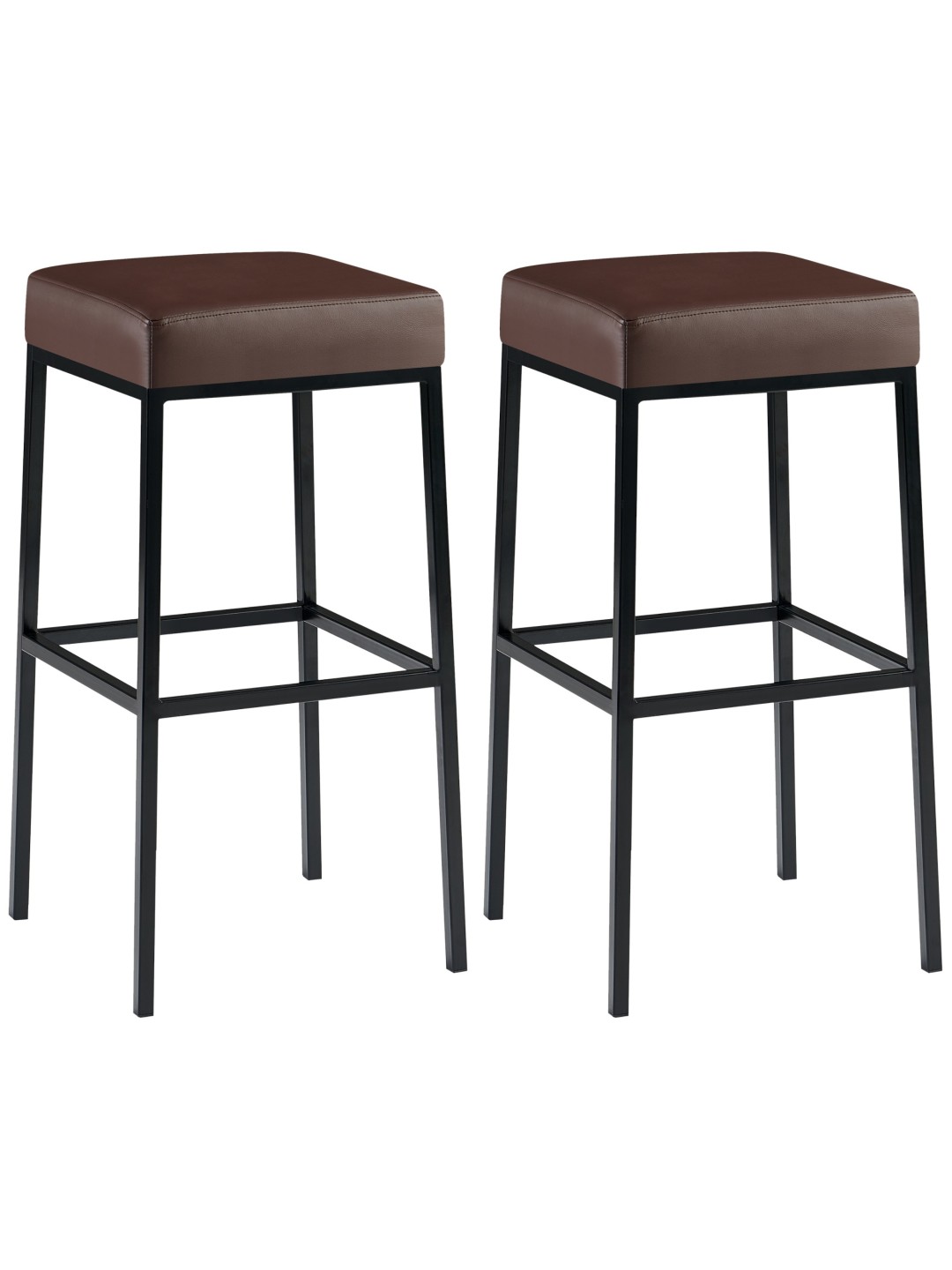 Lot de 2 tabourets de bar Montréal 80 simili cuir, brun