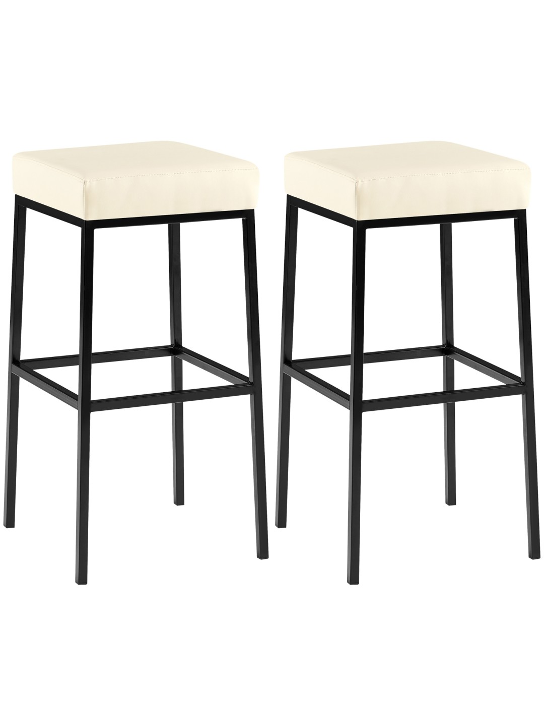 Lot de 2 tabourets de bar Montréal 80 simili cuir, crème