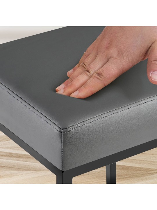 Lot de 2 tabourets de bar Montréal 80 simili cuir, gris