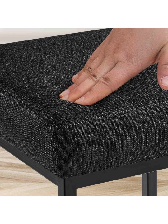 Lot de 2 tabourets de bar Montréal 85 tissu, gris foncé