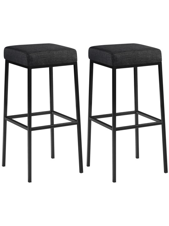 Lot de 2 tabourets de bar Montréal 85 tissu, gris foncé