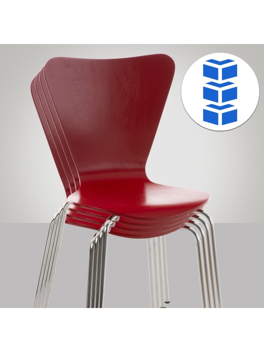 Lot de 2 chaises visiteurs Calisto, rouge