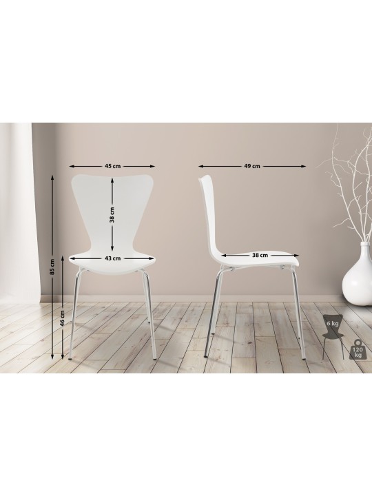 Lot de 2 chaises visiteurs Calisto, blanc