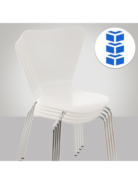 Lot de 2 chaises visiteurs Calisto, blanc