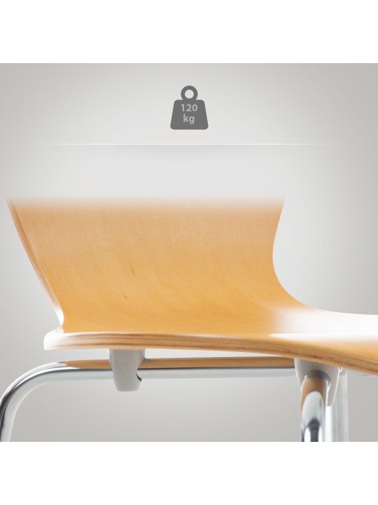 Lot de 2 chaises visiteurs Calisto, naturel