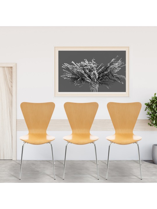 Lot de 2 chaises visiteurs Calisto, naturel