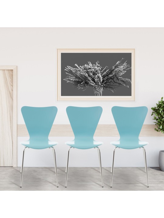 Lot de 2 chaises visiteurs Calisto, bleu clair