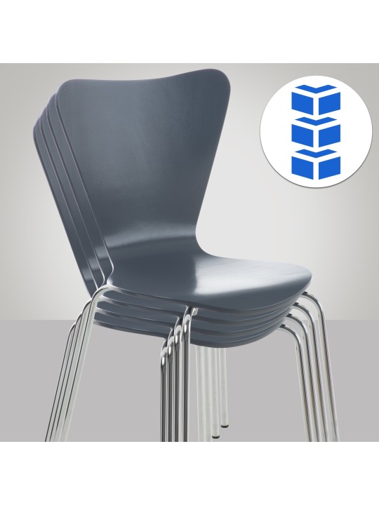 Lot de 2 chaises visiteurs Calisto, gris