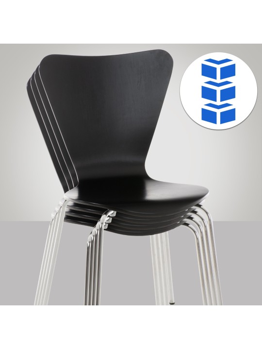 Lot de 2 chaises visiteurs Calisto, noir