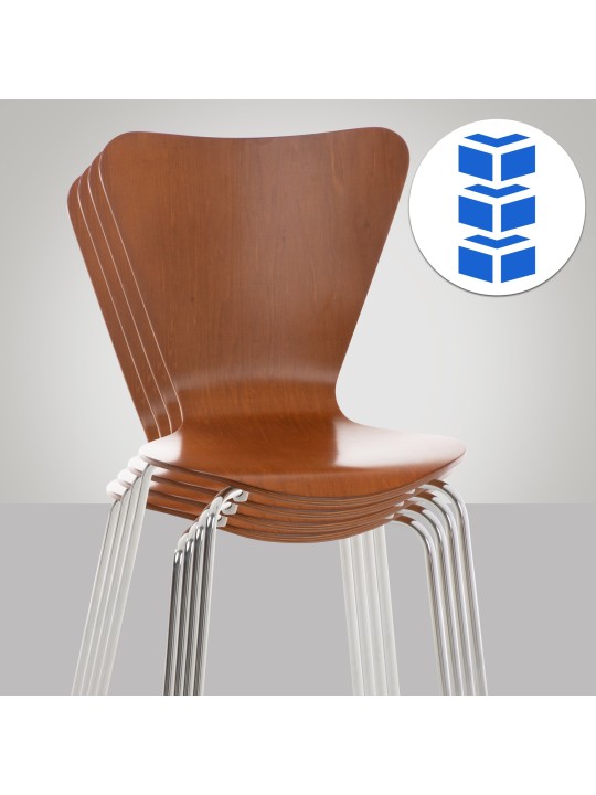 Lot de 2 chaises visiteurs Calisto, brun