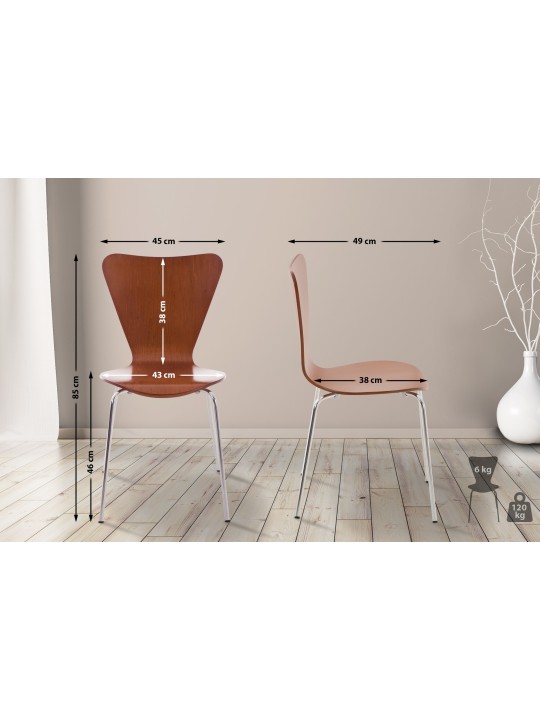 Lot de 2 chaises visiteurs Calisto, brun
