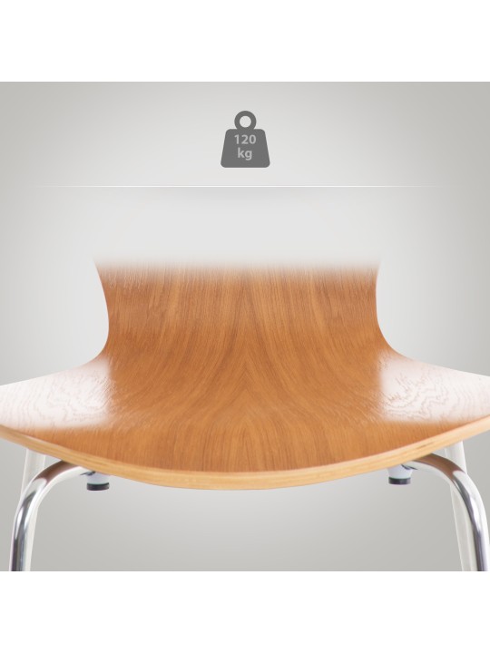 Lot de 2 chaises visiteurs Calisto, chêne