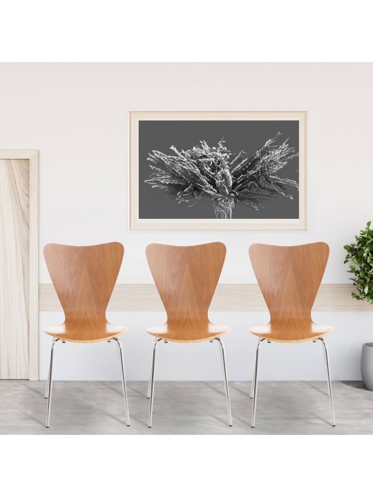 Lot de 2 chaises visiteurs Calisto, chêne