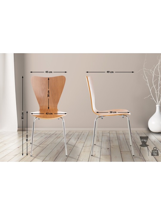 Lot de 2 chaises visiteurs Calisto, chêne