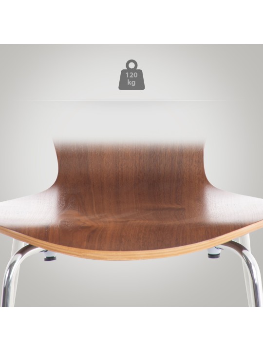 Lot de 2 chaises visiteurs Calisto, noyer