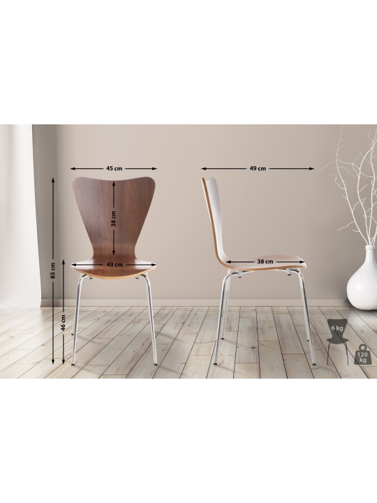 Lot de 2 chaises visiteurs Calisto, noyer