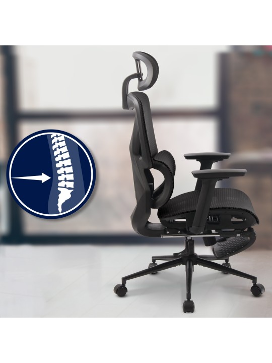 Chaise de bureau Reston, noir/noir