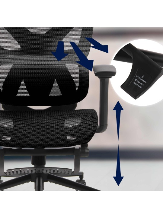 Chaise de bureau Reston, noir/noir