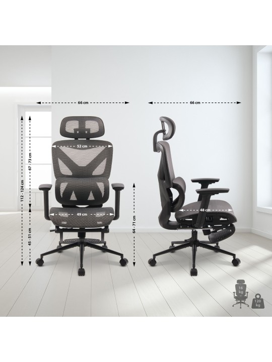 Chaise de bureau Reston, noir/gris