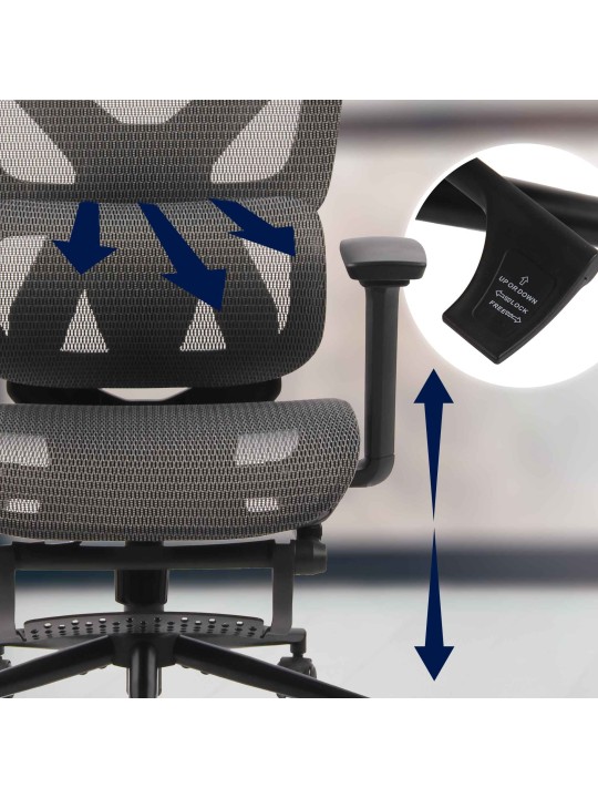 Chaise de bureau Reston, noir/gris