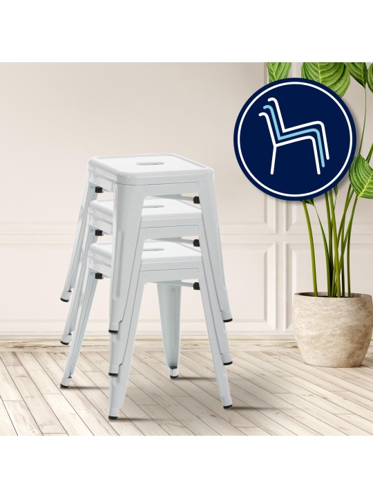 Tabouret Armin, blanc